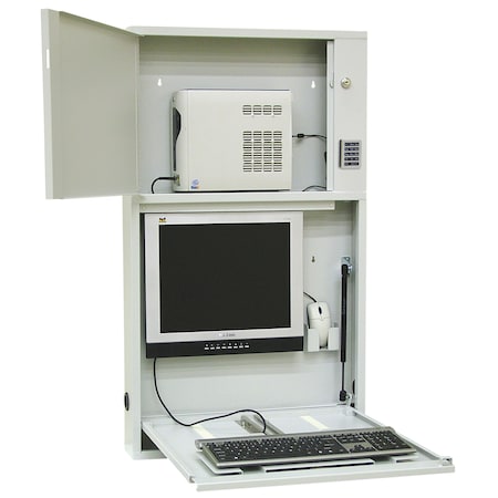Omnimed Informatics Work Center in Light Gray (42"H X 24.5"W X 4"D) 291557_LG